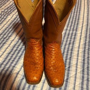Tecovas ostrich square toe boots